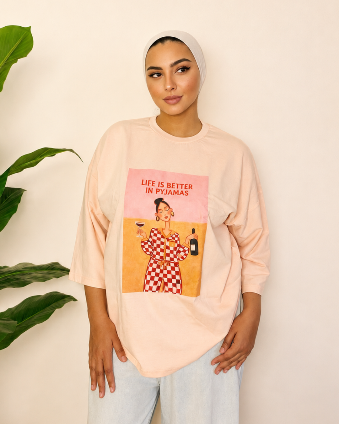 Pink T-Shirt - Pajama Girl Print