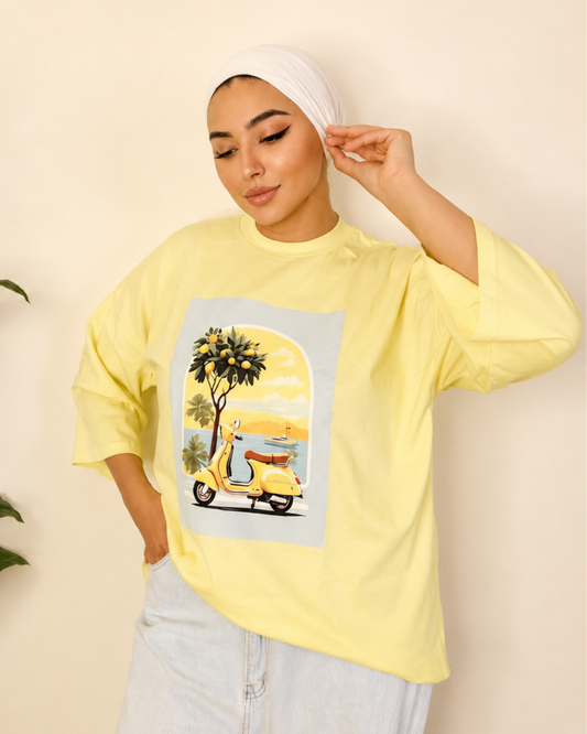 Yellow T-Shirt - Vespa Print