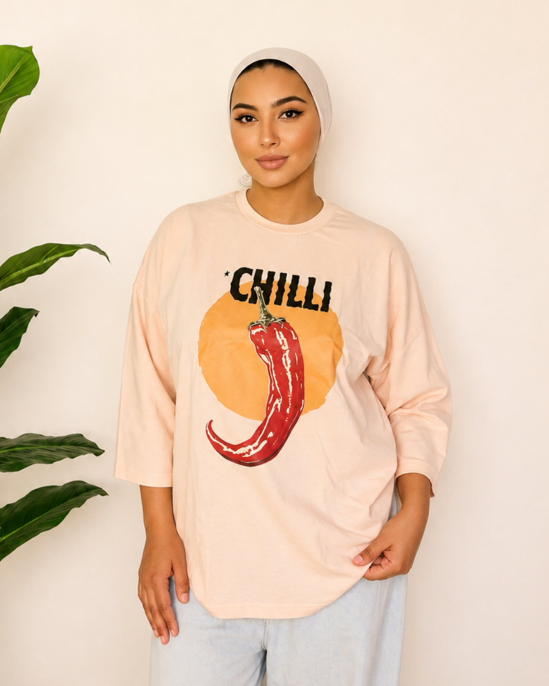 Pink T-Shirt - Chilli Print