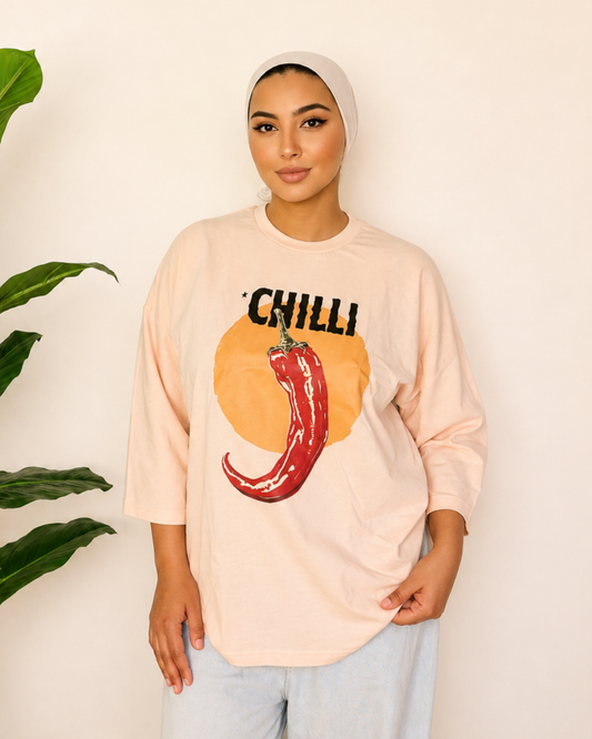 Pink T-Shirt - Chilli Print