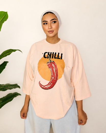 Pink T-Shirt - Chilli Print