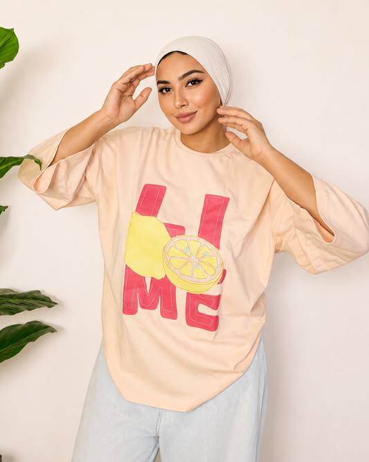 Pink T-Shirt - Lemon Love Print