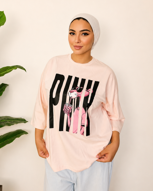 Pink T-Shirt - Pink Panther Print